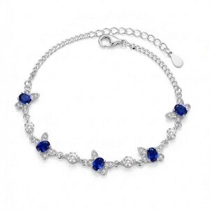 SG15 S925 Stamped Natural Sapphire Butterfly Bracelet 6+1.5”